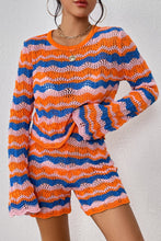 Cargar imagen en el visor de la galería, Striped Sweater and Knit Shorts Set
