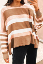 Cargar imagen en el visor de la galería, Striped Round Neck Long Sleeve Sweater

