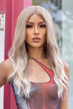 Cargar imagen en el visor de la galería, 13*2&quot; Lace Front Wigs Synthetic Long Wave 24&quot; 150% Density in Medium Blonde Highlights
