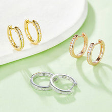 Load image into Gallery viewer, Moissanite 925 Sterling Silver Huggie Earrings
