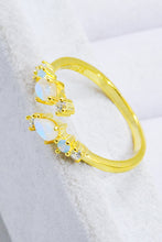 Load image into Gallery viewer, Natural Moonstone and Zircon Open Ring
