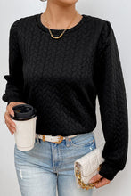 Load image into Gallery viewer, Texture Round Neck Long Sleeve Sweatshirt

