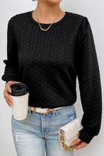 Cargar imagen en el visor de la galería, Texture Round Neck Long Sleeve Sweatshirt
