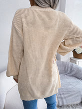 Load image into Gallery viewer, Cable-Knit Open Front Pocketed Cardigan
