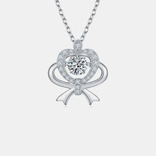 Cargar imagen en el visor de la galería, Moissanite 925 Sterling Silver Bow &amp; Heart Necklace
