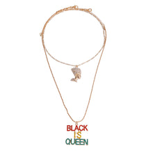 Load image into Gallery viewer, Multi Color Double Chain Black is Queen Necklace
