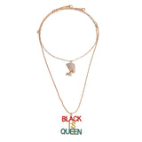 Multi Color Double Chain Black is Queen Necklace