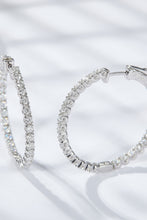 Load image into Gallery viewer, Platinum-Plated Moissanite Huggie Earrings
