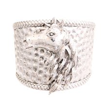 Load image into Gallery viewer, Burnished Silver Horse Hammered Cuff
