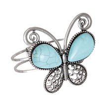 Load image into Gallery viewer, Turquoise Butterfly Hinge Cuff
