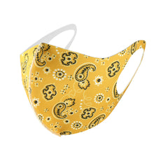 Load image into Gallery viewer, Yellow Paisley  Bandana Face Masks
