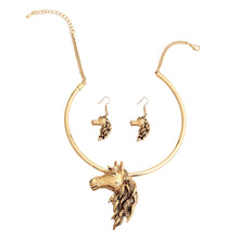 Load image into Gallery viewer, Burnished Gold Horse Necklace
