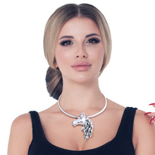 Load image into Gallery viewer, Burnished Silver Horse Necklace
