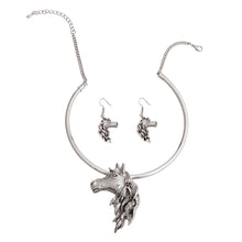 Load image into Gallery viewer, Burnished Silver Horse Necklace
