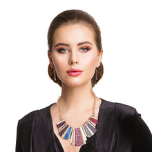 Load image into Gallery viewer, Multi Color Marbled Squared Collar Necklace
