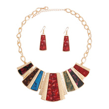 Load image into Gallery viewer, Multi Color Marbled Squared Collar Necklace
