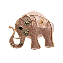 Load image into Gallery viewer, Brown and Gold Elephant Magnet Brooch
