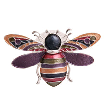 Load image into Gallery viewer, Multi and Silver Bee Magnet Brooch
