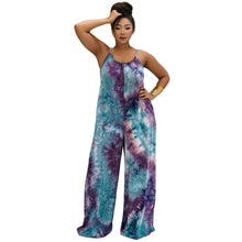 Load image into Gallery viewer, 1XL Purple Tie Dye Jumpsuit
