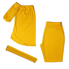 Load image into Gallery viewer, 3XL Mustard Off-Shoulder Shorts Set
