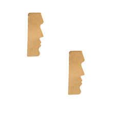 Load image into Gallery viewer, Gold Brass Easter Island Earrings
