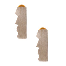Cargar imagen en el visor de la galería, Silver Brass Easter Island Earrings
