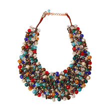 Load image into Gallery viewer, Multi Color and Hematite Bead Copper Bib
