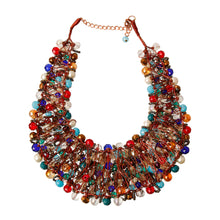 Load image into Gallery viewer, Multi Color and Hematite Bead Copper Bib
