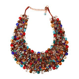 Multi Color and Hematite Bead Copper Bib