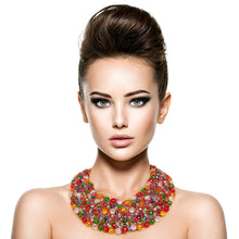Load image into Gallery viewer, Red and Green Bead Copper Bib
