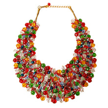 Load image into Gallery viewer, Red and Green Bead Copper Bib
