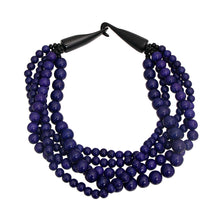 Load image into Gallery viewer, Blue Bead Buffalo Horn Hook Necklace
