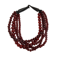Load image into Gallery viewer, Wine Bead Buffalo Horn Hook Necklace
