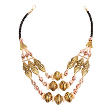Load image into Gallery viewer, Cream Stone Engraved Gold Necklace
