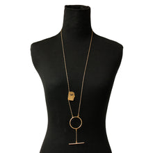 Load image into Gallery viewer, Gold Brass Face Pendant Necklace
