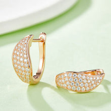Load image into Gallery viewer, Moissanite 925 Sterling Silver Leaf Huggie Earrings
