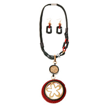 Load image into Gallery viewer, Red and Black Leather Pendant Set

