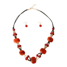 Load image into Gallery viewer, Red Ceramic Bead Cord Set
