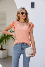 Load image into Gallery viewer, Smocked Flutter Sleeve V-Neck Top
