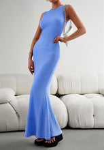Load image into Gallery viewer, Round Neck Sleeveless Maxi Fishtail Dress
