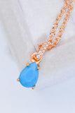 Teardrop Turquoise 4-Prong Pendant Necklace