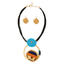 Load image into Gallery viewer, Blue Woven Pendant Set
