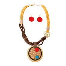 Load image into Gallery viewer, Mustard Leather Pendant Set
