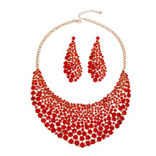 Load image into Gallery viewer, Brilliant Red Round Cut Crystal Necklace
