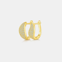 Load image into Gallery viewer, Moissanite 925 Sterling Silver Leaf Huggie Earrings
