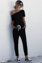 Load image into Gallery viewer, Asymmetrical Neck Tied Jumpsuit with Pockets
