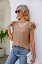 Cargar imagen en el visor de la galería, Smocked Flutter Sleeve V-Neck Top
