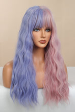 Cargar imagen en el visor de la galería, 13*1&quot; Full-Machine Wigs Synthetic Long Wave 26&quot; in Blue/Pink Split Dye
