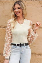 Load image into Gallery viewer, Textured Applique Long Sleeve Blouse
