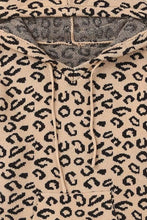 Cargar imagen en el visor de la galería, Suéter con capucha y cordón con estampado de leopardo
